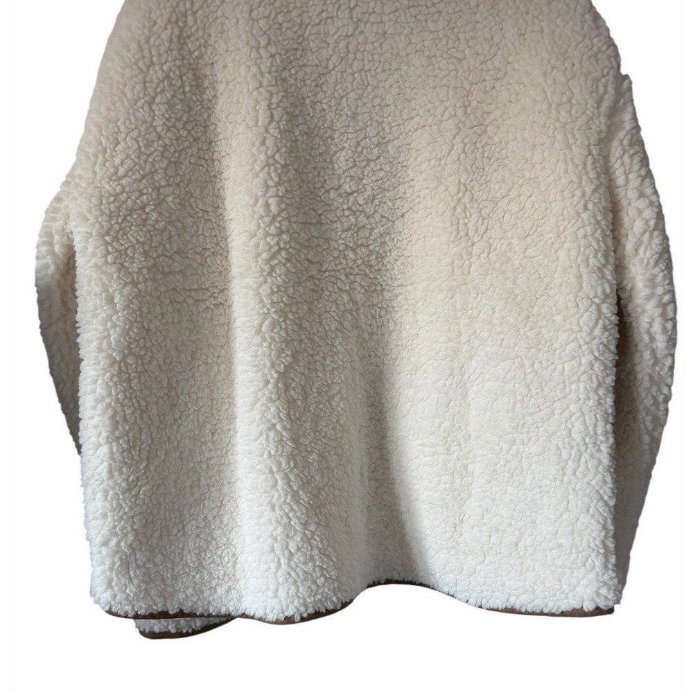 J Crew Faux Sherpa Barn Jacket Ivory Women's Size Large - Picture 6 of 12